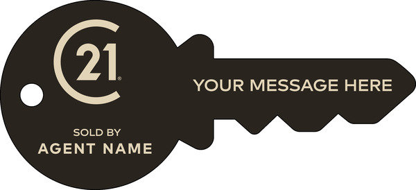 Key Shaped Agent Sign Panel, 16h x 35w, 4mm Corrugated Plastic